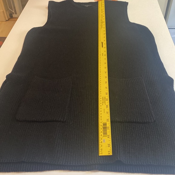 ELOQUII XL black knit sleeveless sheath tunic dress pockets knit side slits vest - Picture 7 of 10